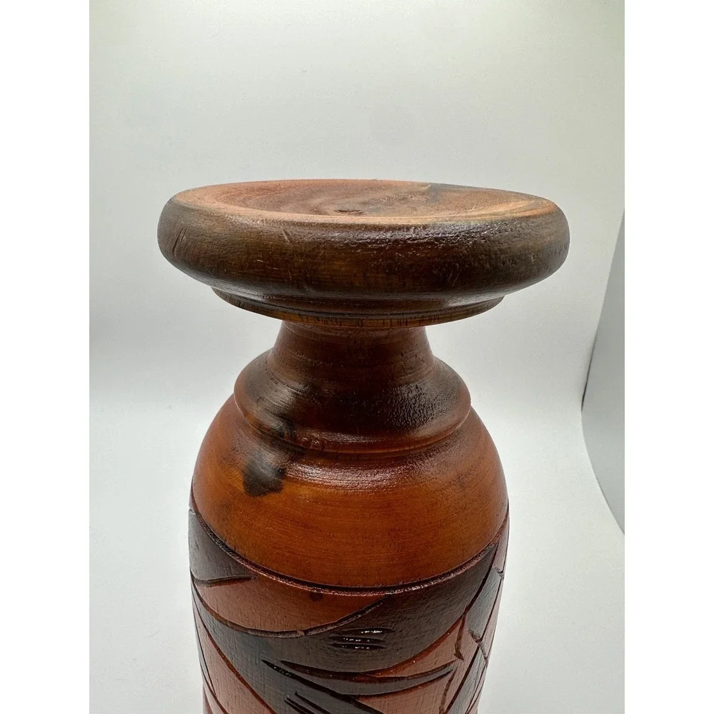 1970s Large Vintage Wood Carved Puerto Rico‎ Mortar & Pestle Great Condition